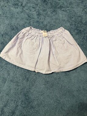 Carter's Blue and White Striped Elastic Waist Skirt Size 5 Pockets w/Shorts